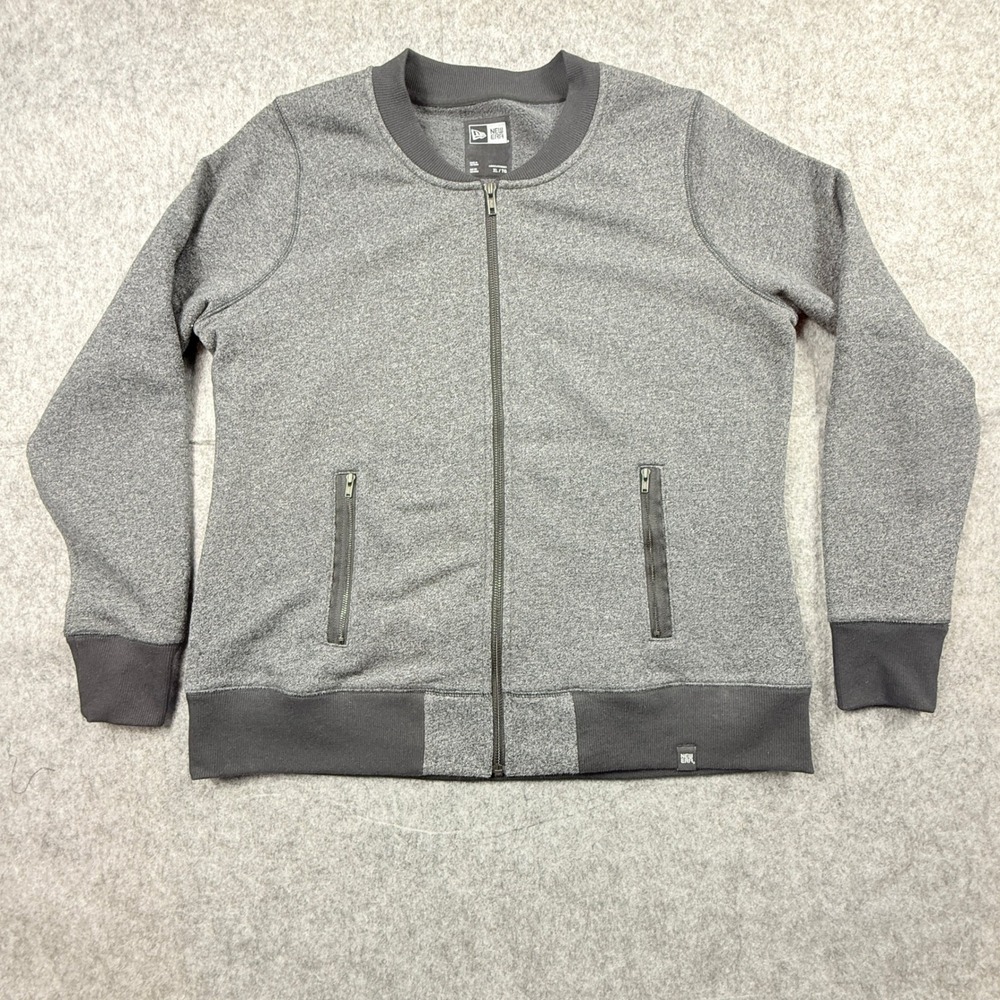 New Era Ladies XL French Terry Gray Heather Baseball Full-Zip Jacket LNEA503